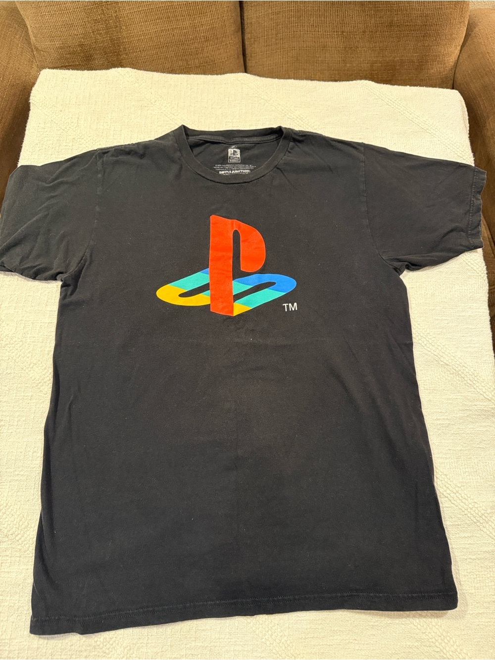 Ripple Junction Black Tee with Multicolor PlayStation Logo